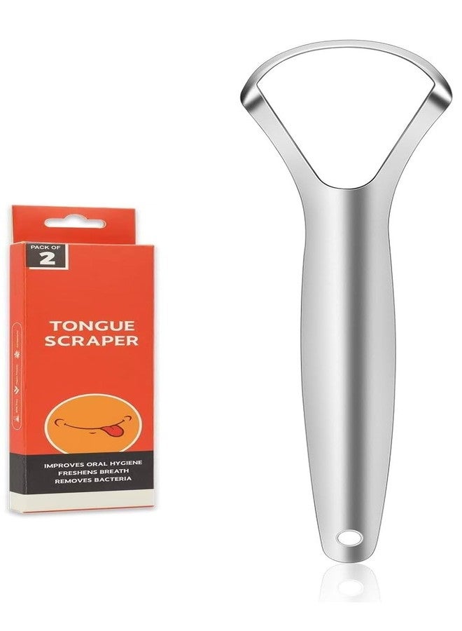 Rexez Stainless Steel Tongue Scraper (Pack of 2) | Metal Tongue Cleaner | Oral Hygiene Tongue Cleaner | Formula Tongue Scraper | Manual Tongue Cleaner for Fresh Breath & Oral Care - Image 1